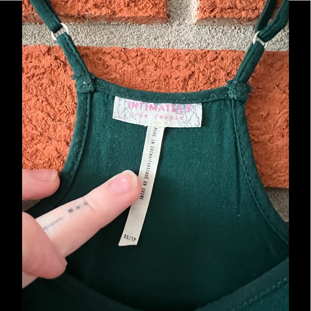 Free PeopleTattered Up Shred Slip in Green XS - Picture 5 of 5